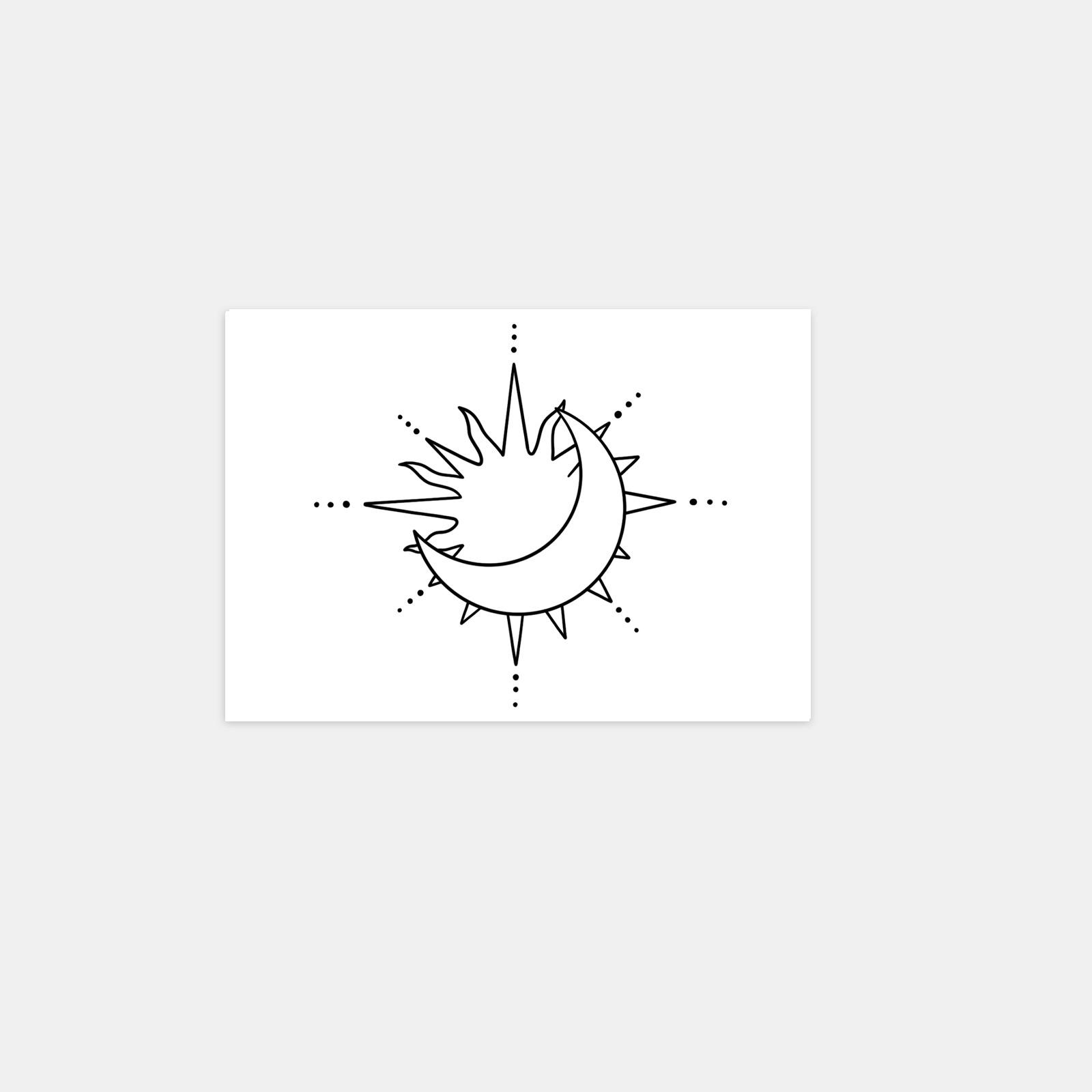 Atmosphere Minimalist Sun And Moon Tattoo Sticker, High-End Waterproof And Long-Lasting, Back Flower Arm Sticker 7*9CM
Atmosphere Minimalist Sun And Moon Tattoo Sticker, High-End Waterproof And Long-Lasting, Back Flower Arm Sticker 7*9CM