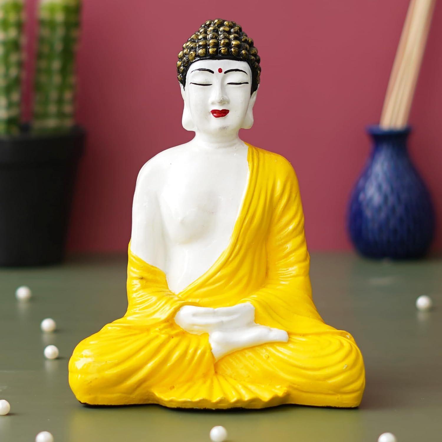 Yellow White Resin Handcrafted Meditating Lord Buddha Statue for Living Room Home Decor Office |
Yellow White Resin Handcrafted Meditating Lord Buddha Statue for Living Room Home Decor Office |