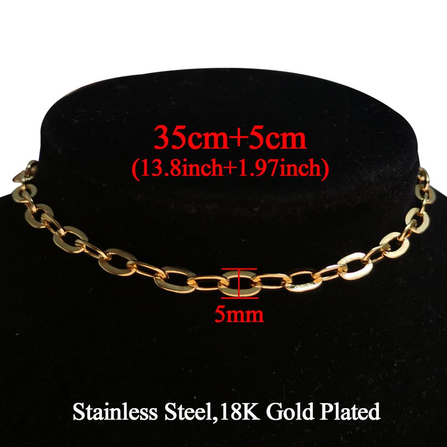 Gold Color Stainless Steel Choker Necklace Women Hip-hop Punk Short Box Link Neck Chains for Women Jewelry Collares de Moda 2019
Gold Color Stainless Steel Choker Necklace Women Hip-hop Punk Short Box Link Neck Chains for Women Jewelry Collares de Moda 2019