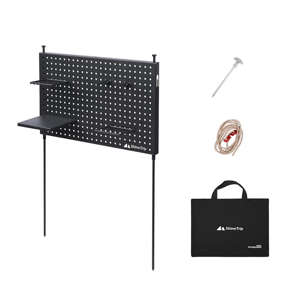 Многофункциональная полка для кемпинга, портативная полка с отверстиями для уличных чашек, мисок, сушилка для кемпинга, барбекю чёрный