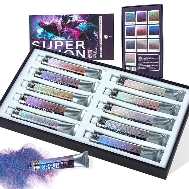 SUPER VISION watercolor paints Isolated color with glitter 10 colors 8ml Sparkling separation color tube hobby art supplies transparent watercolor
SUPER VISION watercolor paints Isolated color with glitter 10 colors 8ml Sparkling separation color tube hobby art supplies transparent watercolor