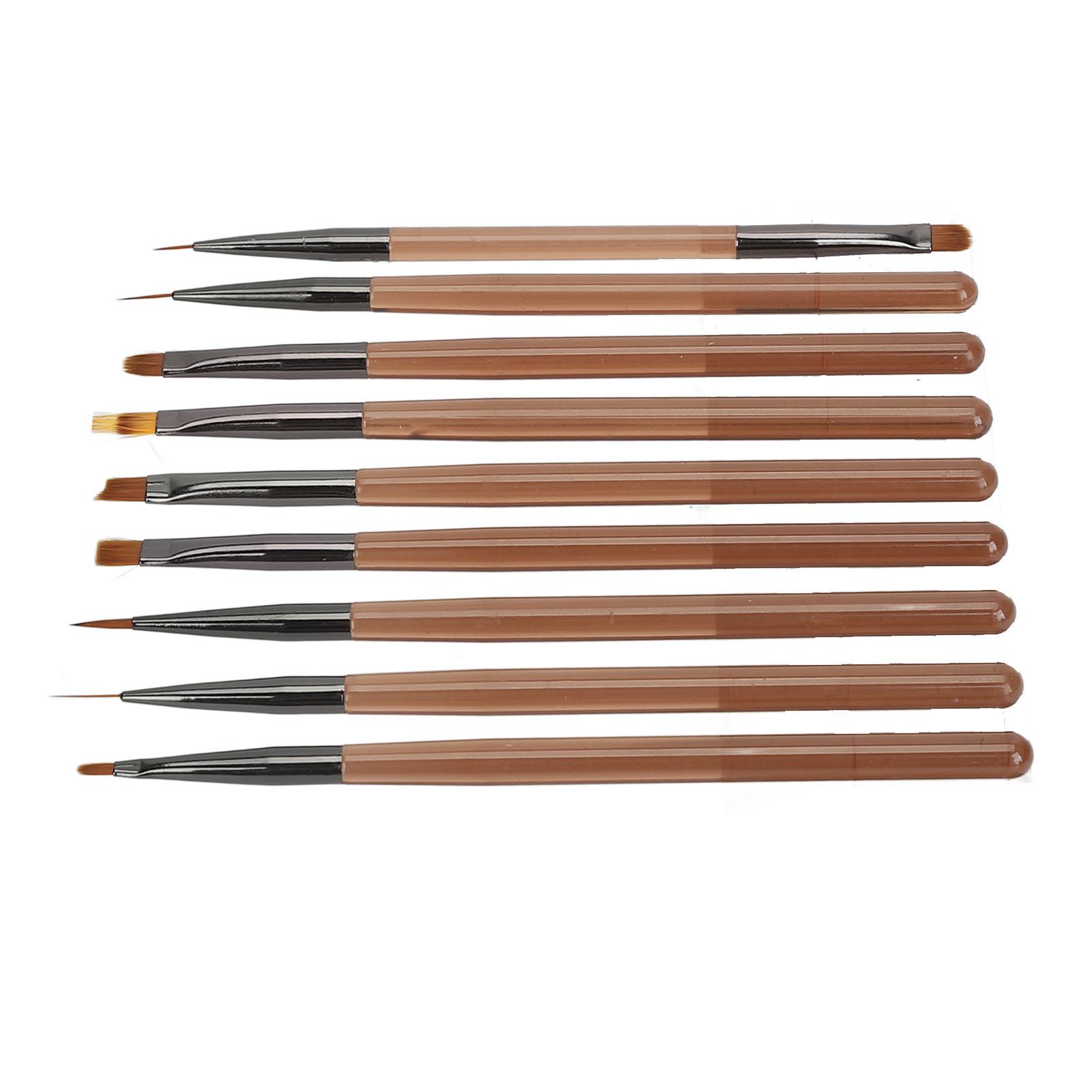 9pcs Nail Art Brushes Set UV Gel Brush Gel Tips Builder Nail Design Painting Tools for Home Salon Use Translucent Coffee
9pcs Nail Art Brushes Set UV Gel Brush Gel Tips Builder Nail Design Painting Tools for Home Salon Use Translucent Coffee