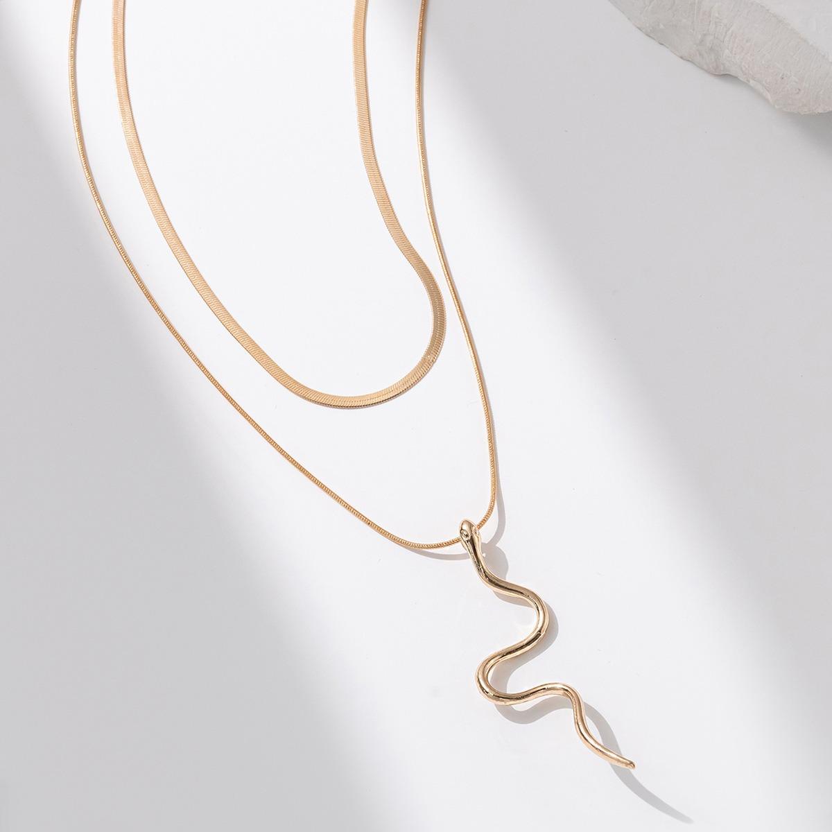 Europe And The United States Creative Snake Pendant Necklace Fashion Simple Double Stacked Wear Trend Hip-Hop Jewelry Female
Europe And The United States Creative Snake Pendant Necklace Fashion Simple Double Stacked Wear Trend Hip-Hop Jewelry Female