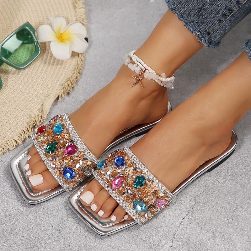 New colours Rhinestone Summer Flat Slippers Fashion Women Slippers Slip on Slides Outdoor Female Casual Women Flat Slippers G336
New colours Rhinestone Summer Flat Slippers Fashion Women Slippers Slip on Slides Outdoor Female Casual Women Flat Slippers G336