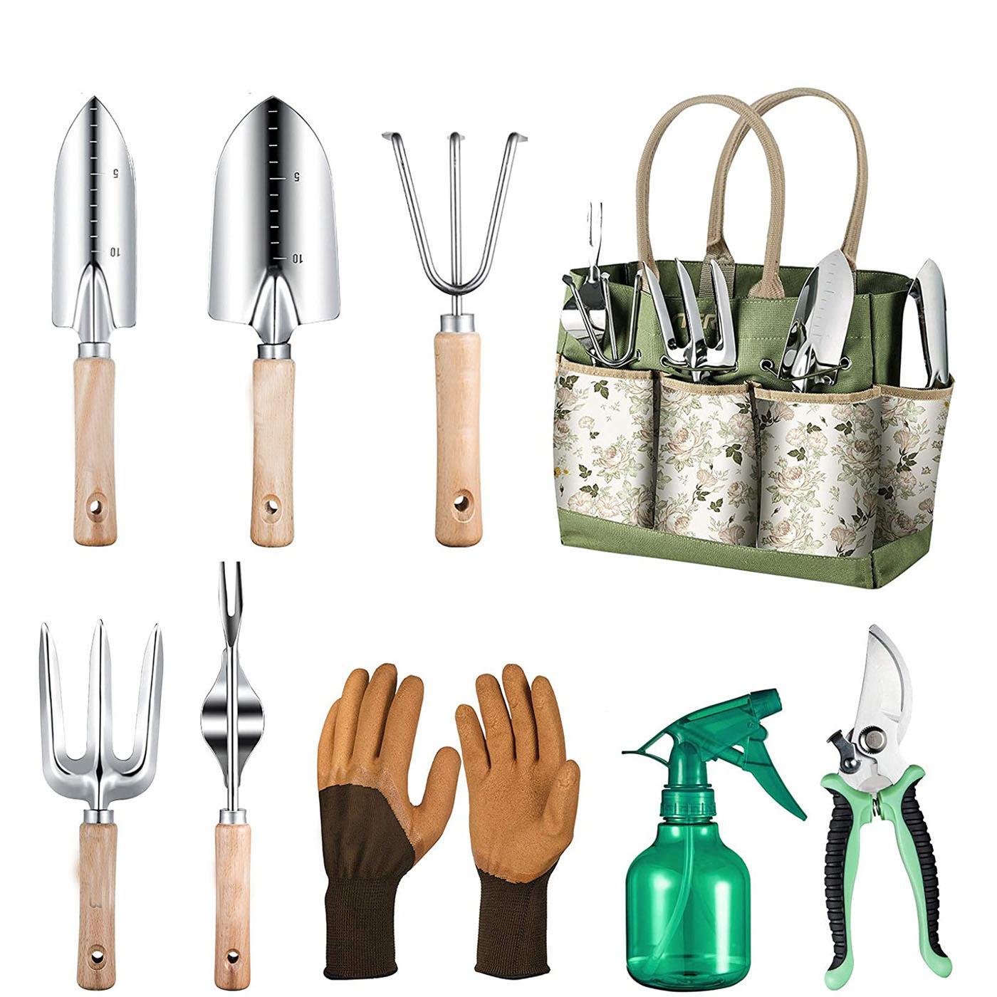 Wooden Handle Stainless Steel Garden Tool Set With Watering Can, Gardening Gift For Home Flower Planting 9 pcs set зелений
Wooden Handle Stainless Steel Garden Tool Set With Watering Can, Gardening Gift For Home Flower Planting 9 pcs set зелений