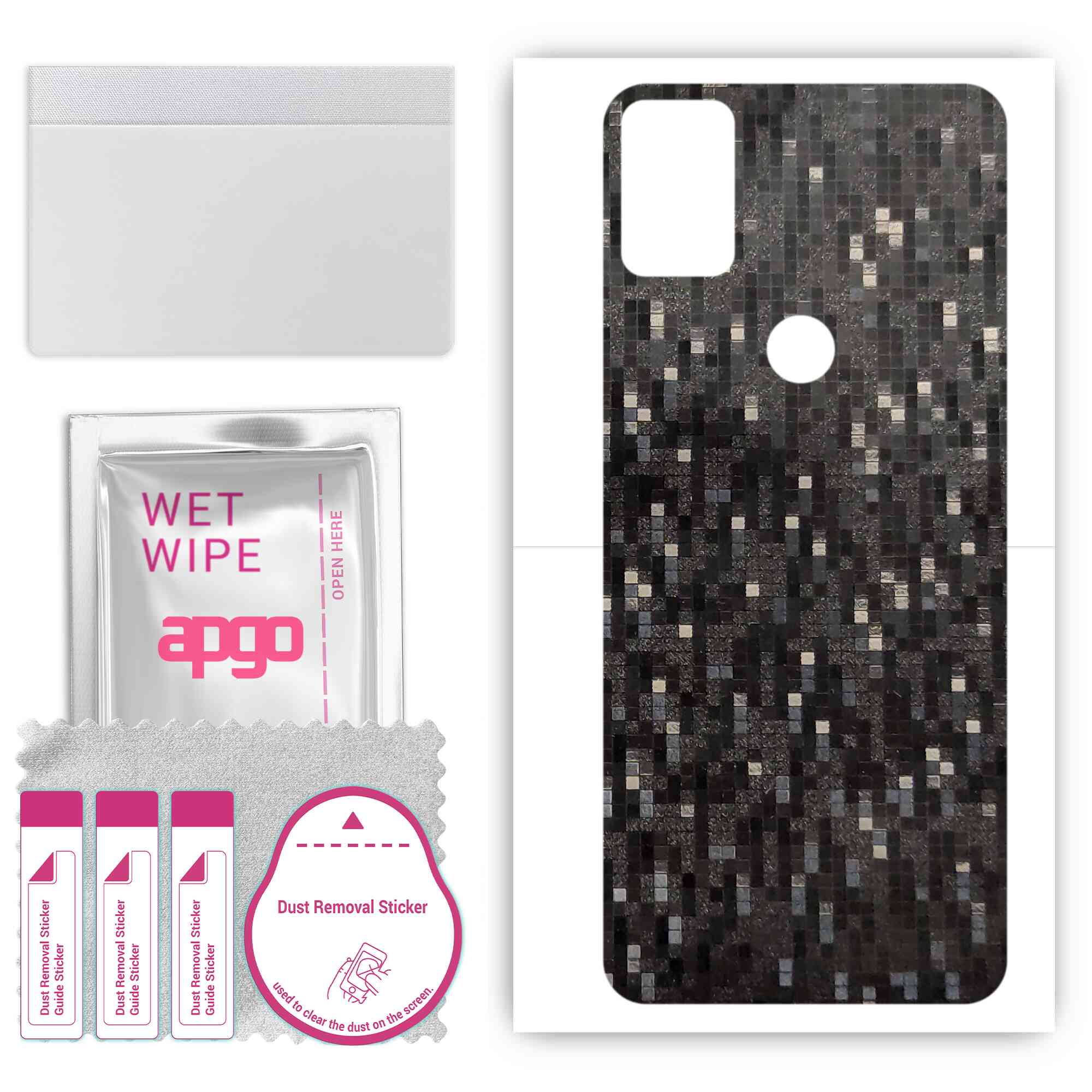 apgo Protective Skin Sticker for the back compatible with Alcatel 3x, Wrap Film, Foil, Vinyl - Pattern Carbon Black Pixel
apgo Protective Skin Sticker for the back compatible with Alcatel 3x, Wrap Film, Foil, Vinyl - Pattern Carbon Black Pixel