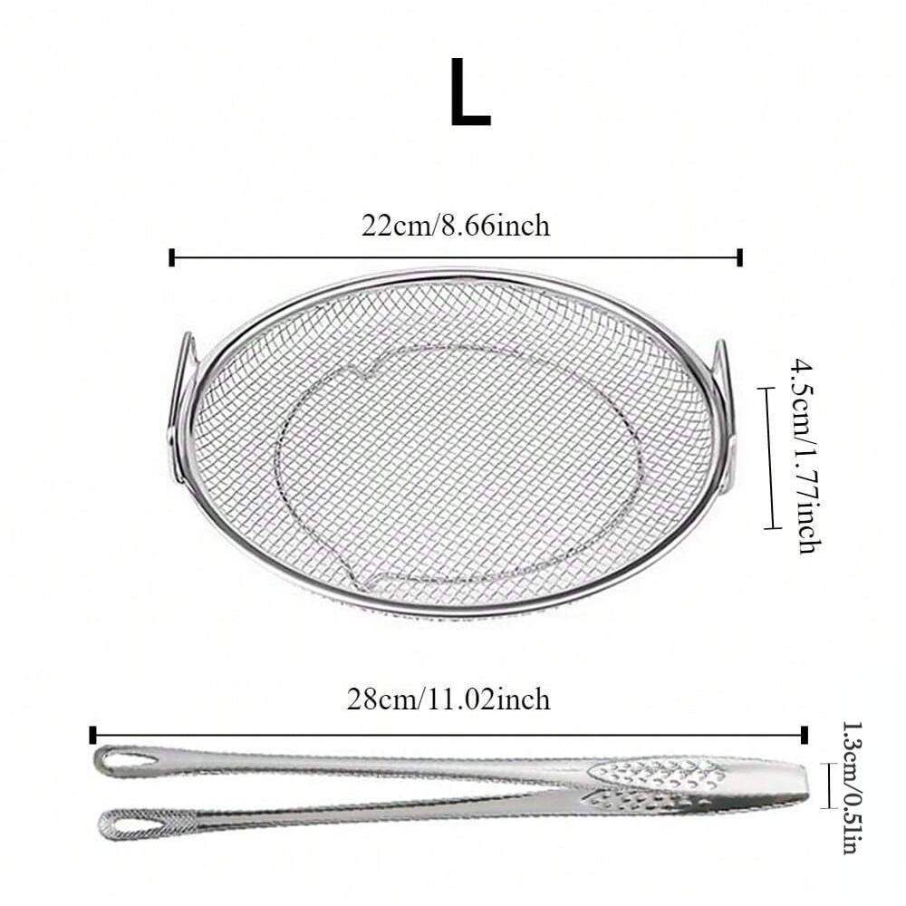 Stainless Steel Mesh Filter Frying Cooking Tools with Grill Tongs Oil Drain Filter French Fries Fried Chicken Kitchen Essentials
Stainless Steel Mesh Filter Frying Cooking Tools with Grill Tongs Oil Drain Filter French Fries Fried Chicken Kitchen Essentials