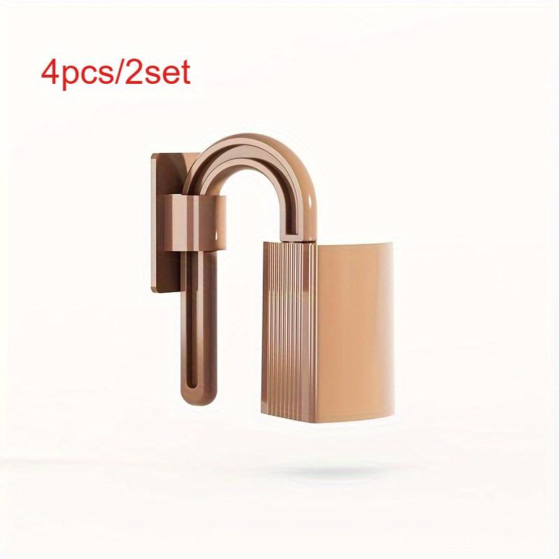 4 шт./2 комплекта Защита от защемления пальцев в дверном проеме, Дверная петля, Дверной замок, Защитная дверь, Дверной фиксатор Carmen, Подвеска на дверь, Защита от закрывания двери, Ограничитель дверного проема 4pcs/2set кофейный