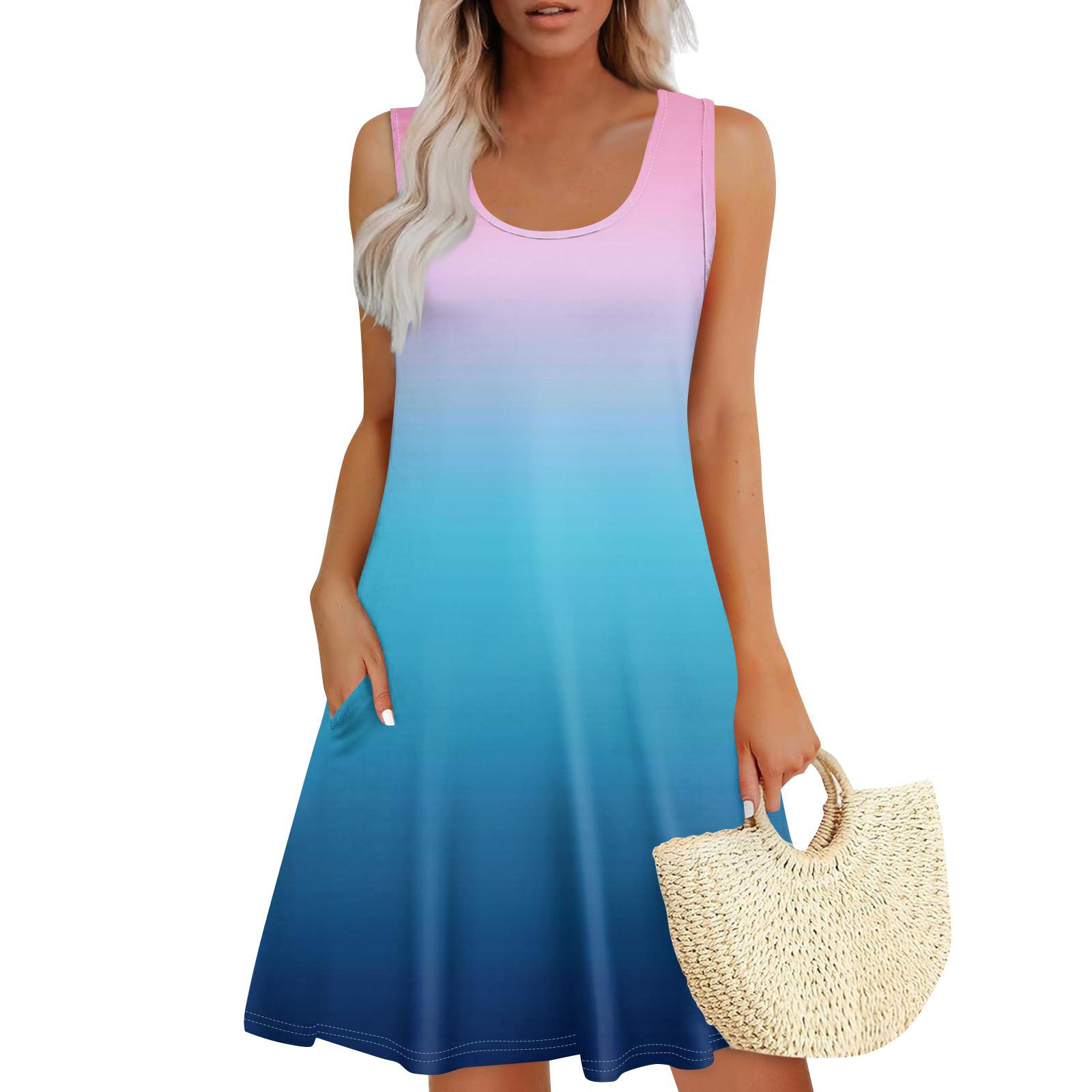 Женские летние платья, свободные сарафаны без рукавов с U-образным вырезом и карманами XXXL небесно-голубой
Женские летние платья, свободные сарафаны без рукавов с U-образным вырезом и карманами XXXL небесно-голубой