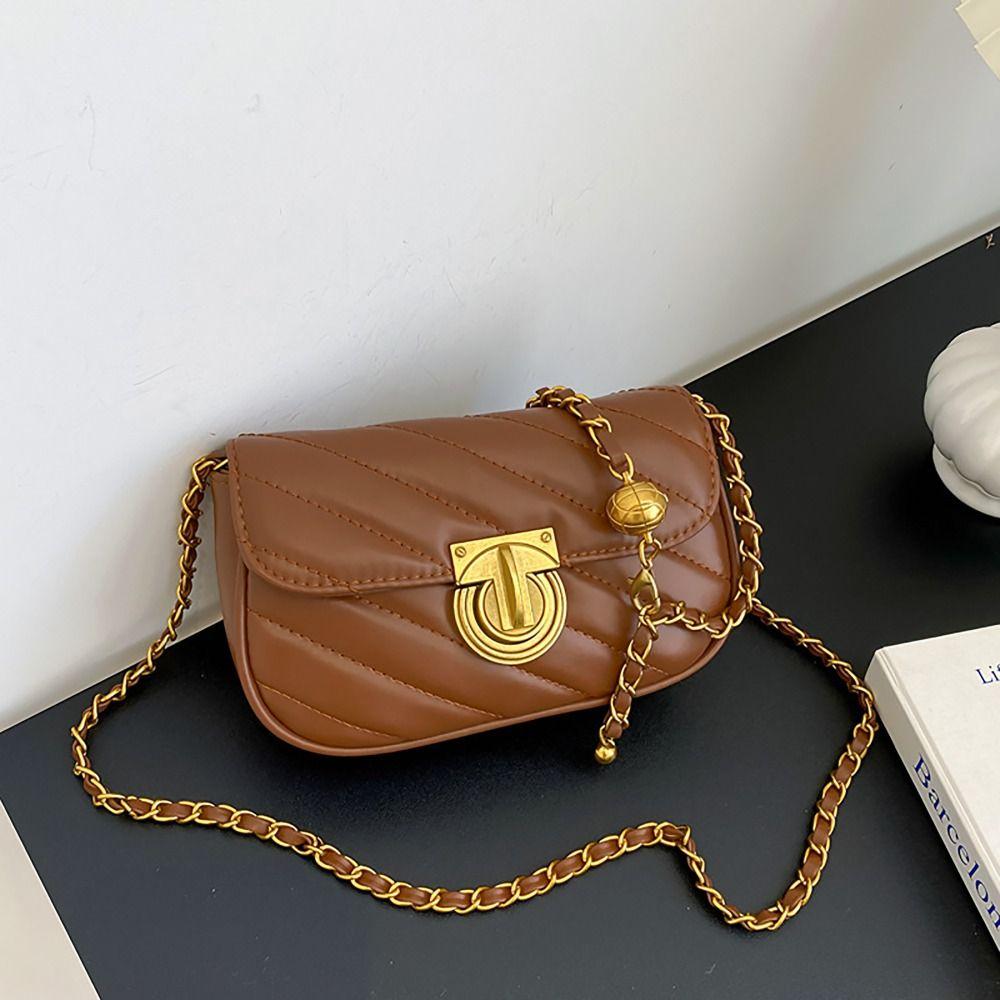 PU Leather Chain Shoulder Bag Leisure Swivel Lock Rhombic Lattice Crossbody Bag Large Capacity Underarm Bag Women Girls коричневий
PU Leather Chain Shoulder Bag Leisure Swivel Lock Rhombic Lattice Crossbody Bag Large Capacity Underarm Bag Women Girls коричневий