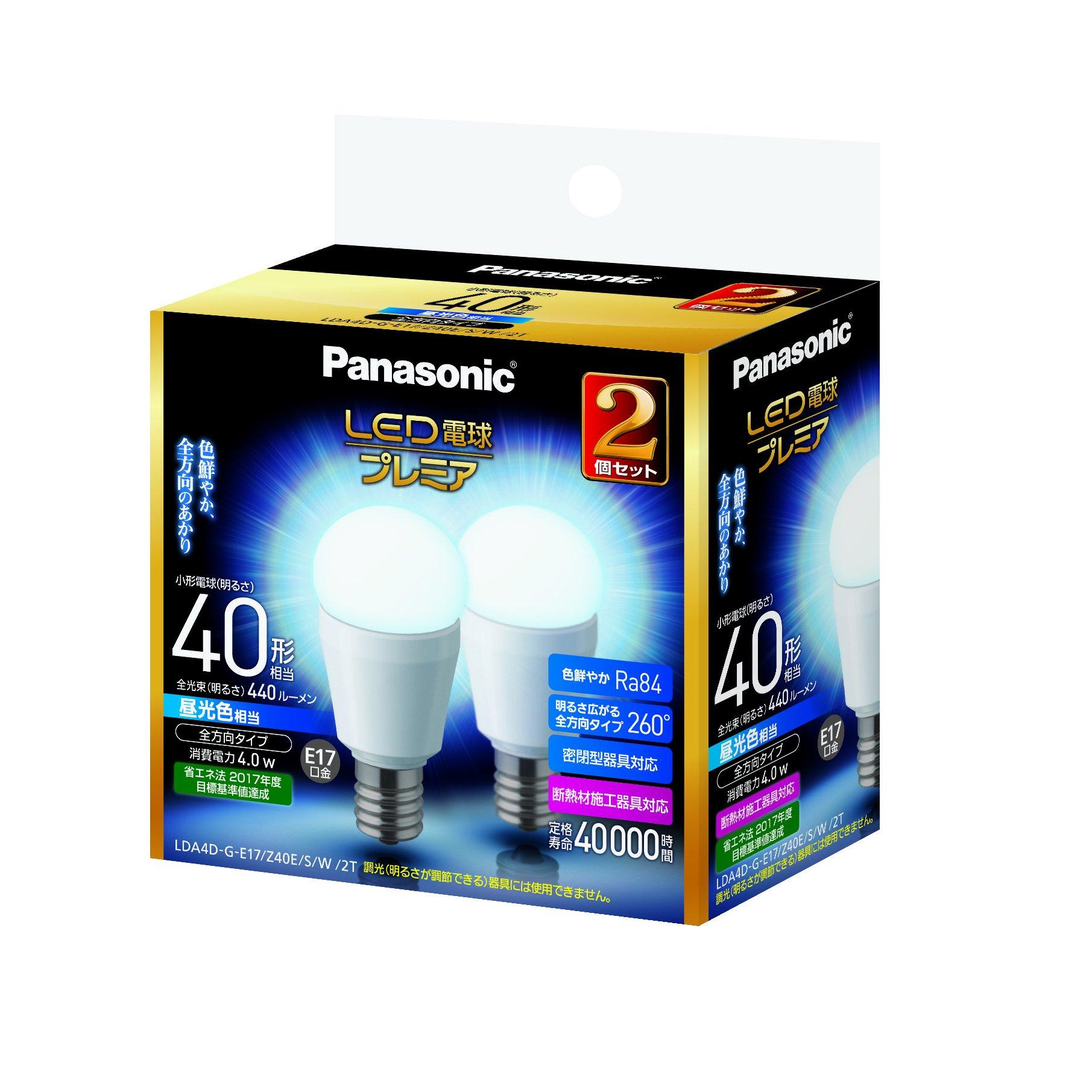 Panasonic Premier LED Light Bulb, Base Diameter 17mm, Equivalent to 40W Light Bulb, Daylight Equivalent (4.0W), Small Light Bulb, Omnidirectional
Panasonic Premier LED Light Bulb, Base Diameter 17mm, Equivalent to 40W Light Bulb, Daylight Equivalent (4.0W), Small Light Bulb, Omnidirectional