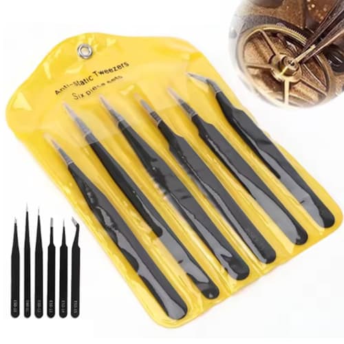 SHSHANLC Precision Tweezers, 6-Piece Set, ESD, Ultra-Fine, Reverse Action, Long, Tweezers, for Nails, Plastic Models, Gardening, Medical Use, Tweezers
SHSHANLC Precision Tweezers, 6-Piece Set, ESD, Ultra-Fine, Reverse Action, Long, Tweezers, for Nails, Plastic Models, Gardening, Medical Use, Tweezers