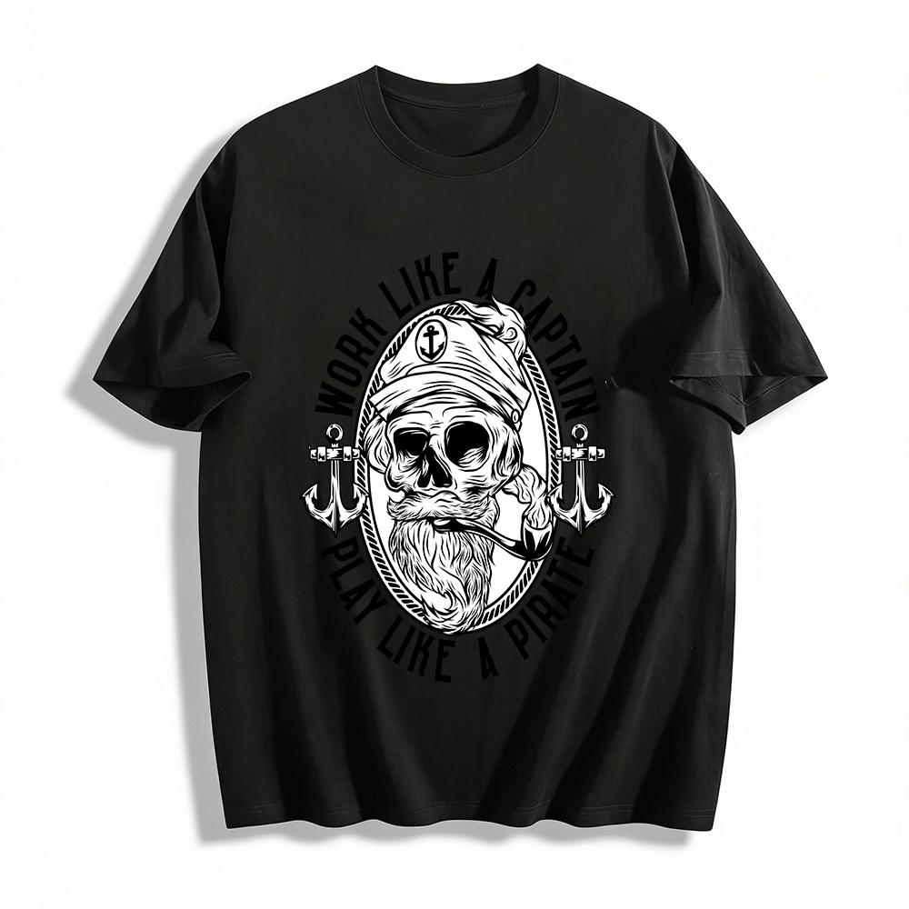 Work Like A Captain Play Like A Pirate Skull Anchor Graphic Tee Pure cotton T-shirt XXS
Work Like A Captain Play Like A Pirate Skull Anchor Graphic Tee Pure cotton T-shirt XXS