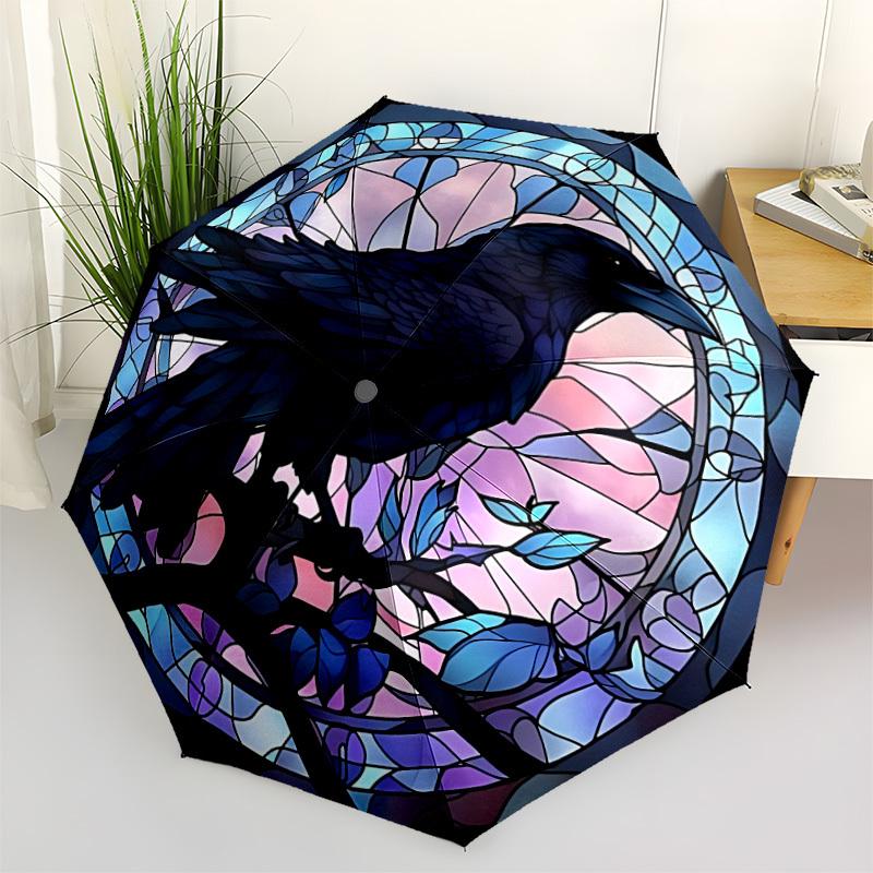 1pc Stained Raven Automatic Umbrella - Stylish, Durable, with 8-Rib Manual Open Design, Elegant Black Handleyy250920174
1pc Stained Raven Automatic Umbrella - Stylish, Durable, with 8-Rib Manual Open Design, Elegant Black Handleyy250920174
