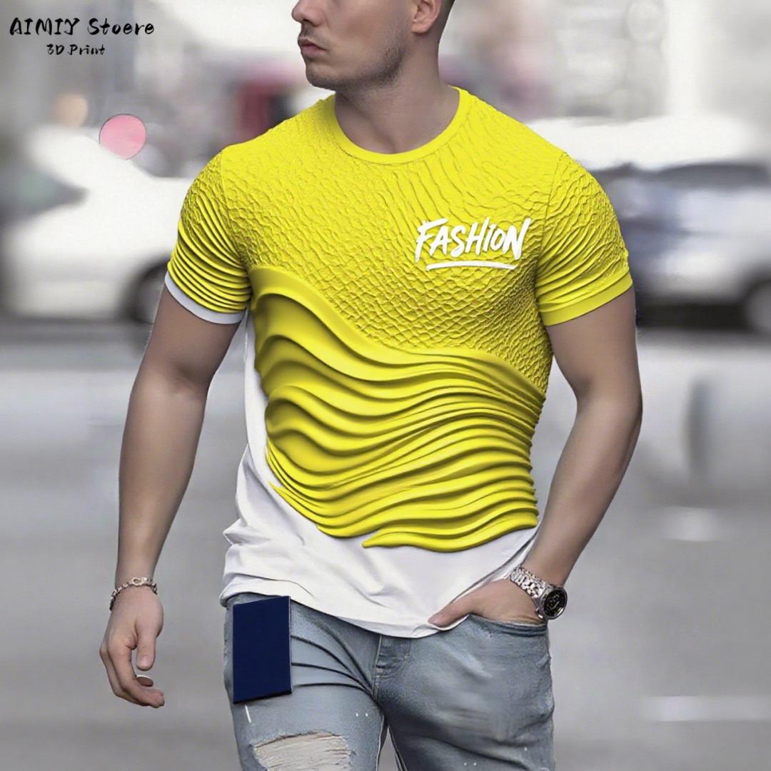 Summer Round Neck 3D Gradient Wave Print Top Fashionable Casual Short Sleeved Men s T-shirts XS
Summer Round Neck 3D Gradient Wave Print Top Fashionable Casual Short Sleeved Men s T-shirts XS
