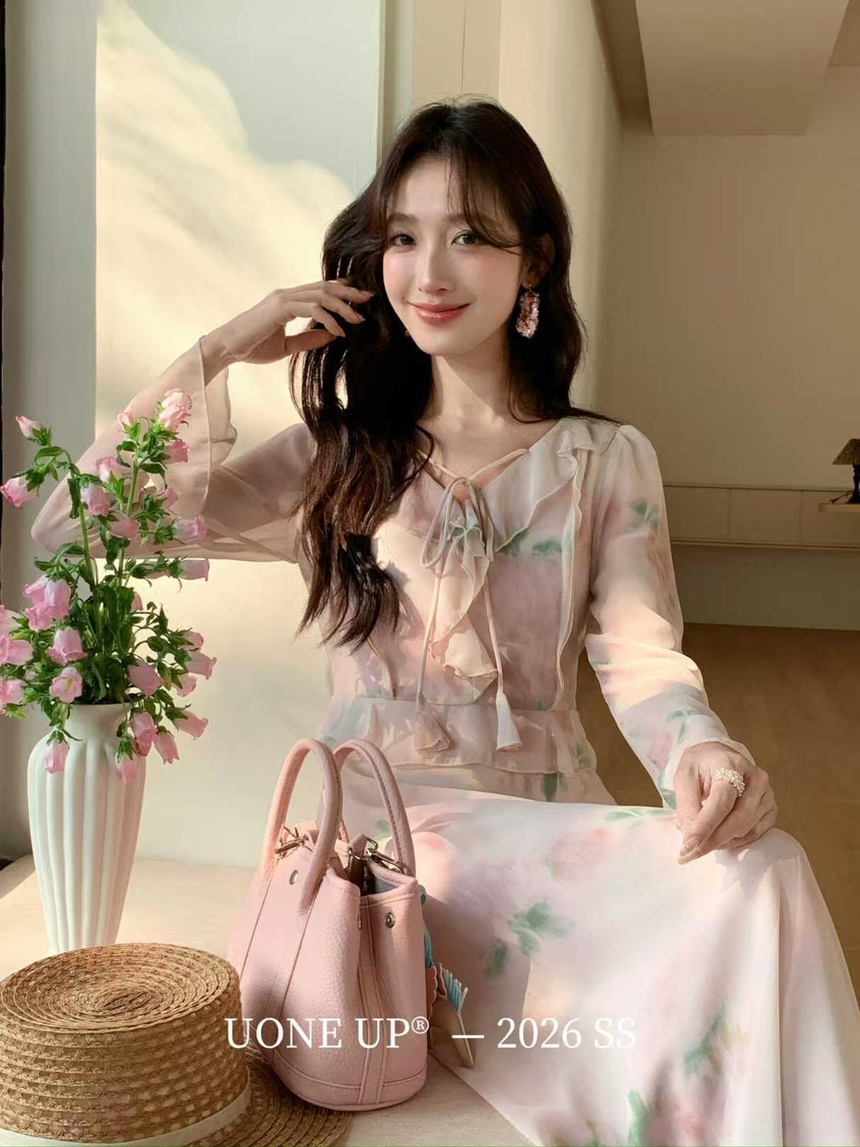 UONE2026 Early Spring Floral Holiday Ruffle Dress - Southern France Inspired, Gentle Style for Women Small рожевий
UONE2026 Early Spring Floral Holiday Ruffle Dress - Southern France Inspired, Gentle Style for Women Small рожевий