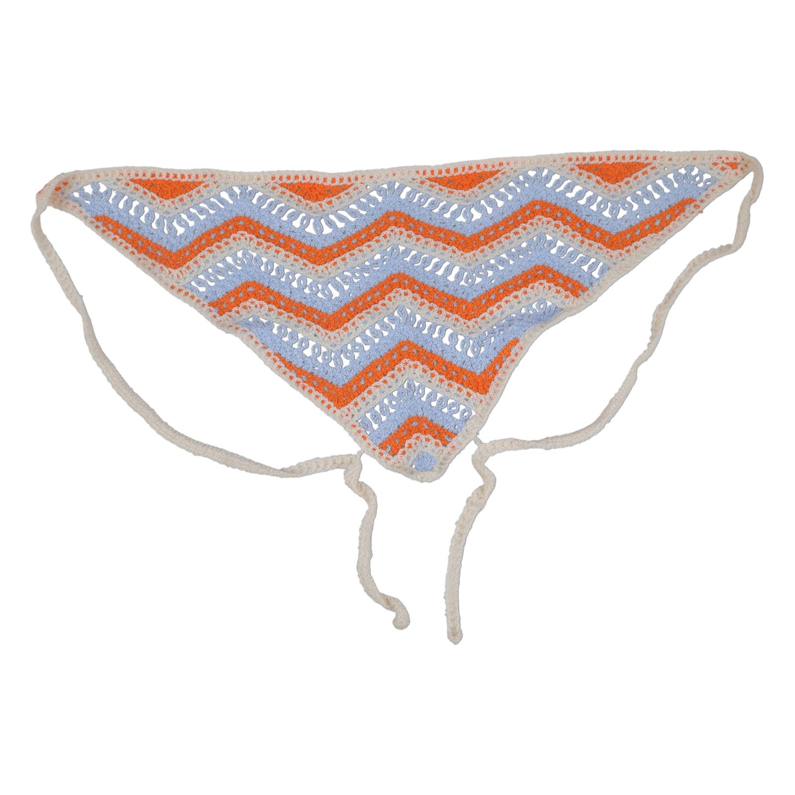 Вязаный полосатый треугольный шарф, милый вязаный крючком платок для волос с завязками сзади, полосатый узор, элегантный тюрбан для девочек, реквизит для фото 4
Вязаный полосатый треугольный шарф, милый вязаный крючком платок для волос с завязками сзади, полосатый узор, элегантный тюрбан для девочек, реквизит для фото 4