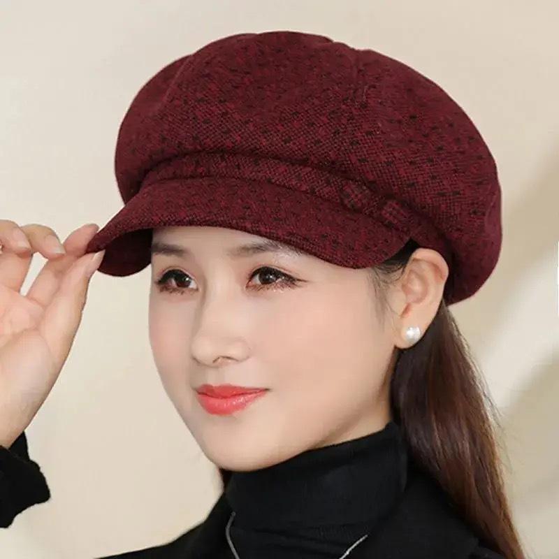 Spring And Autumn Hat Ladies Octagonal Hat Casual Wool Cap Mom Warm Beret M(56-58cm) бордовий
Spring And Autumn Hat Ladies Octagonal Hat Casual Wool Cap Mom Warm Beret M(56-58cm) бордовий