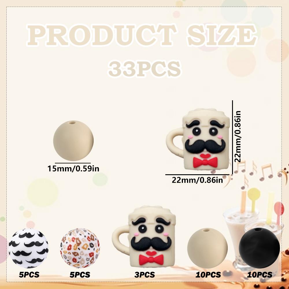33PCS bearded beer glass silicone bead set, perfect for DIY handmade crafts such as keychains, necklaces, bracelets, etc
33PCS bearded beer glass silicone bead set, perfect for DIY handmade crafts such as keychains, necklaces, bracelets, etc