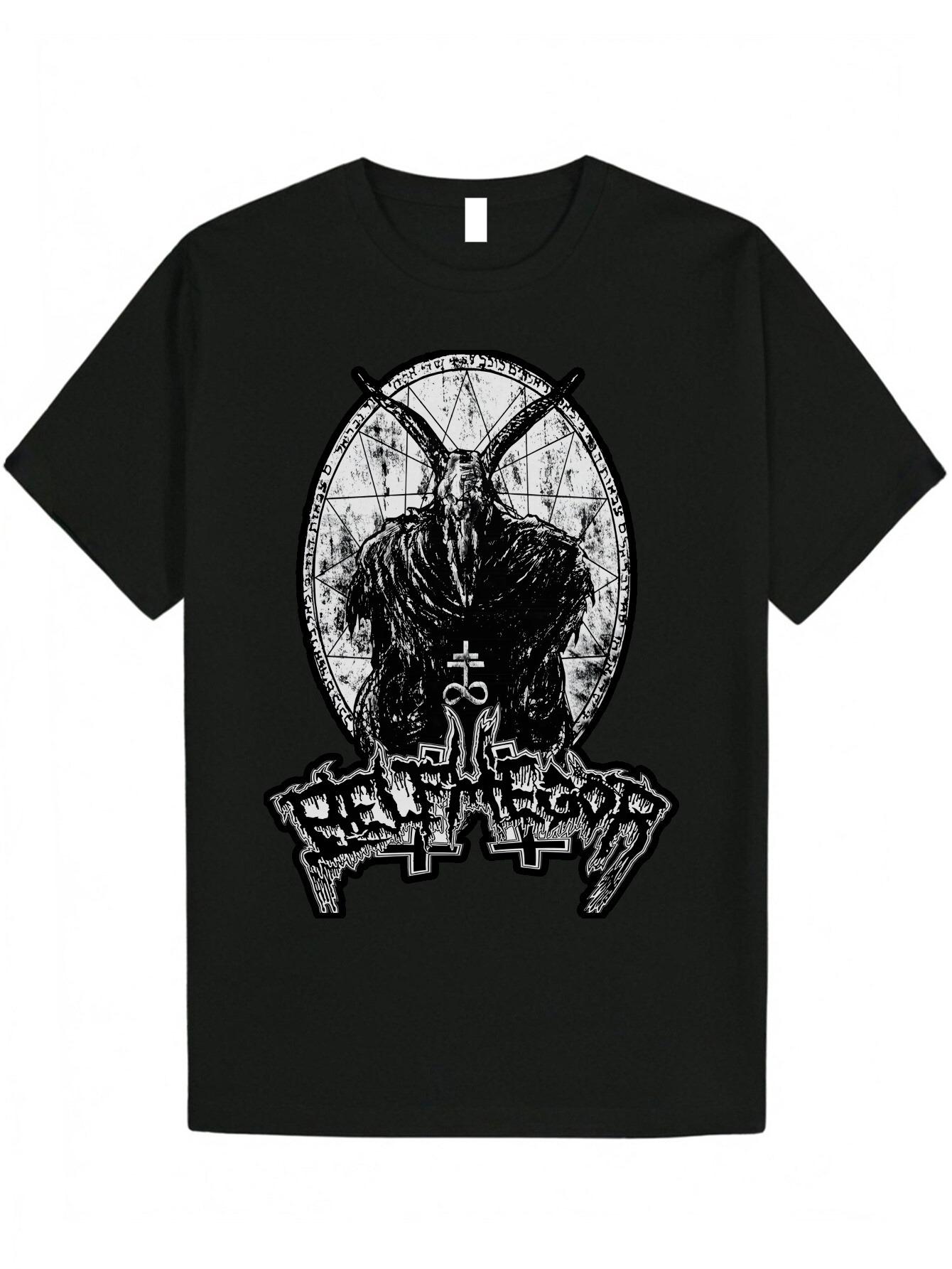 Black Metal Rock Pattern T-Shirt Men s Fashion Casual Wear Short Sleeve Loose and Comfortable T-Shirt Daily Men s Clothing S
Black Metal Rock Pattern T-Shirt Men s Fashion Casual Wear Short Sleeve Loose and Comfortable T-Shirt Daily Men s Clothing S