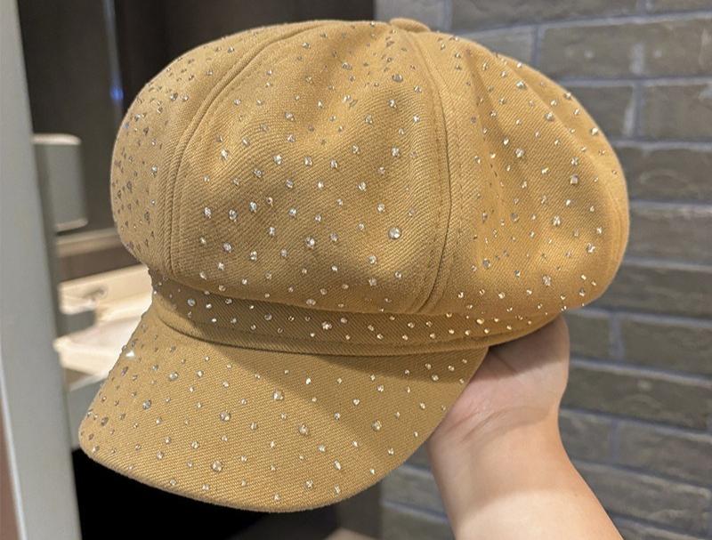 Ladies Octagonal Newsboy Hat Retro British Duckbill Wool Rhinestone Decor Curved Brim Korean Fashion Autumn Winter Warm Sun Hat хакі
Ladies Octagonal Newsboy Hat Retro British Duckbill Wool Rhinestone Decor Curved Brim Korean Fashion Autumn Winter Warm Sun Hat хакі
