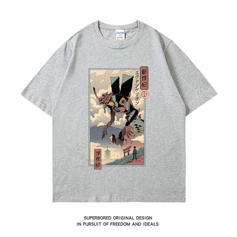 220GSM Тяжелая футболка из 100% хлопка Футболка Eva Ukiyo E с принтом Мужская повседневная футболка с круглым вырезом Базовые мужские топы Футболка
220GSM Тяжелая футболка из 100% хлопка Футболка Eva Ukiyo E с принтом Мужская повседневная футболка с круглым вырезом Базовые мужские топы Футболка