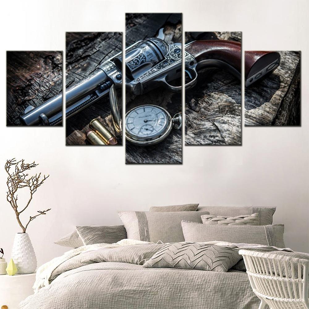 5 Pieces Canvas Wall Arts Poster Painting Clock Weapon Revolver Wallpaper Picture Print Home Decor Living Room Artwork 20X35 20X45 20X55CM
5 Pieces Canvas Wall Arts Poster Painting Clock Weapon Revolver Wallpaper Picture Print Home Decor Living Room Artwork 20X35 20X45 20X55CM