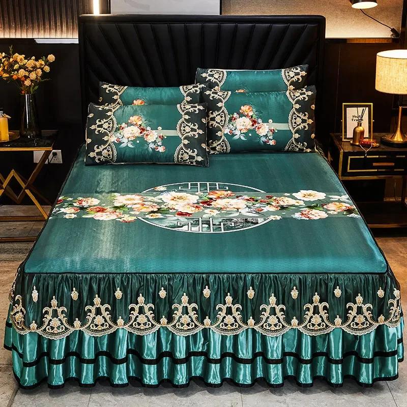 3 Pcs Linen Sheets Lace Mat Heighten Fitted Bed Sheet Summer Jacquard Weave Soft Bed Sheet with Pillowcases For Home 3 Pcs 150x200cm
3 Pcs Linen Sheets Lace Mat Heighten Fitted Bed Sheet Summer Jacquard Weave Soft Bed Sheet with Pillowcases For Home 3 Pcs 150x200cm