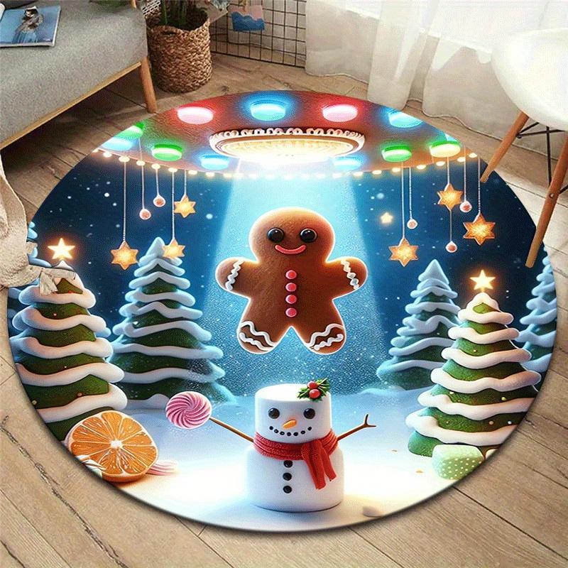 1pc Soft, Absorbent & Non-Slip Spaceship and Gingerbread Man and Snowman Round Rug, Perfect for Entryway, Living Room, Bedroom Decor, Machin 80cm by 80cm
1pc Soft, Absorbent & Non-Slip Spaceship and Gingerbread Man and Snowman Round Rug, Perfect for Entryway, Living Room, Bedroom Decor, Machin 80cm by 80cm