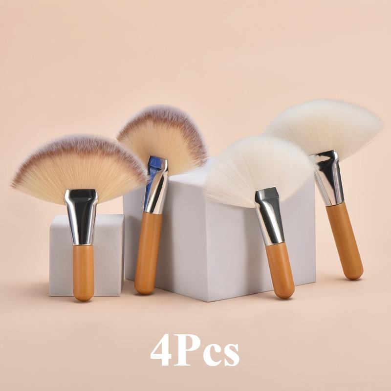 4Pcs Professional Makeup Brushes Set Large Fan Brush with Wooden Handle Designed for Makeup Removal and Highlighter Application
4Pcs Professional Makeup Brushes Set Large Fan Brush with Wooden Handle Designed for Makeup Removal and Highlighter Application