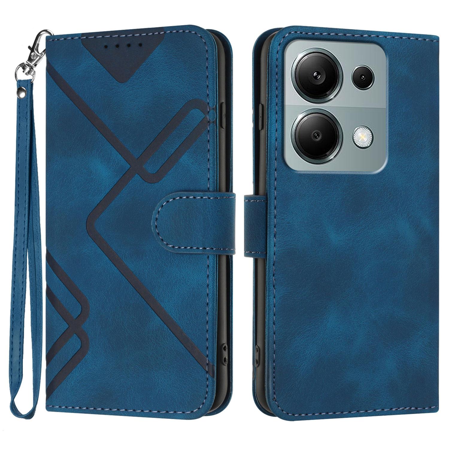 For Xiaomi Poco M6 Pro 4G/Xiaomi Redmi Note 13 Pro 4G Wallet Case Line Imprinted PU Leather Phone Cover with Strap Royal Blue
For Xiaomi Poco M6 Pro 4G/Xiaomi Redmi Note 13 Pro 4G Wallet Case Line Imprinted PU Leather Phone Cover with Strap Royal Blue