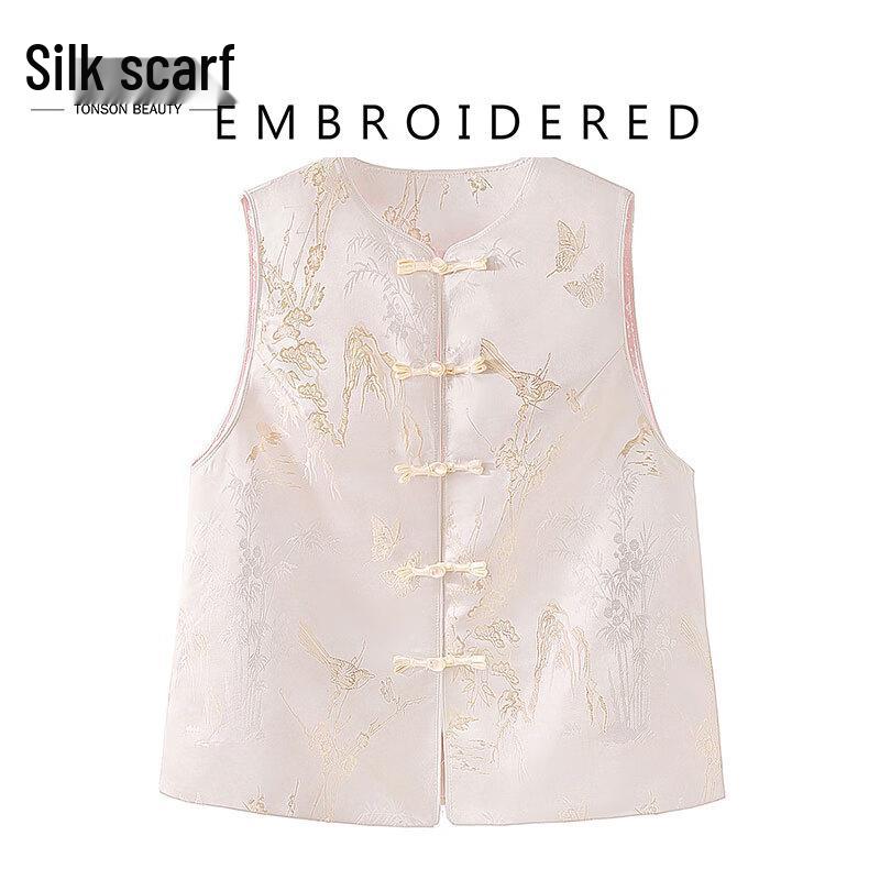 Women s New Chinese Style Round Neck Vest L
Women s New Chinese Style Round Neck Vest L