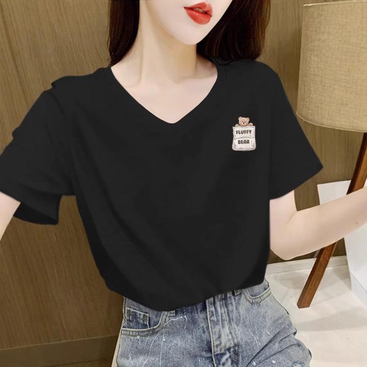 Korean version 2025 new summer simple cotton short-sleeved t-shirt women s white V-neck top loose cotton t-shirt S
Korean version 2025 new summer simple cotton short-sleeved t-shirt women s white V-neck top loose cotton t-shirt S