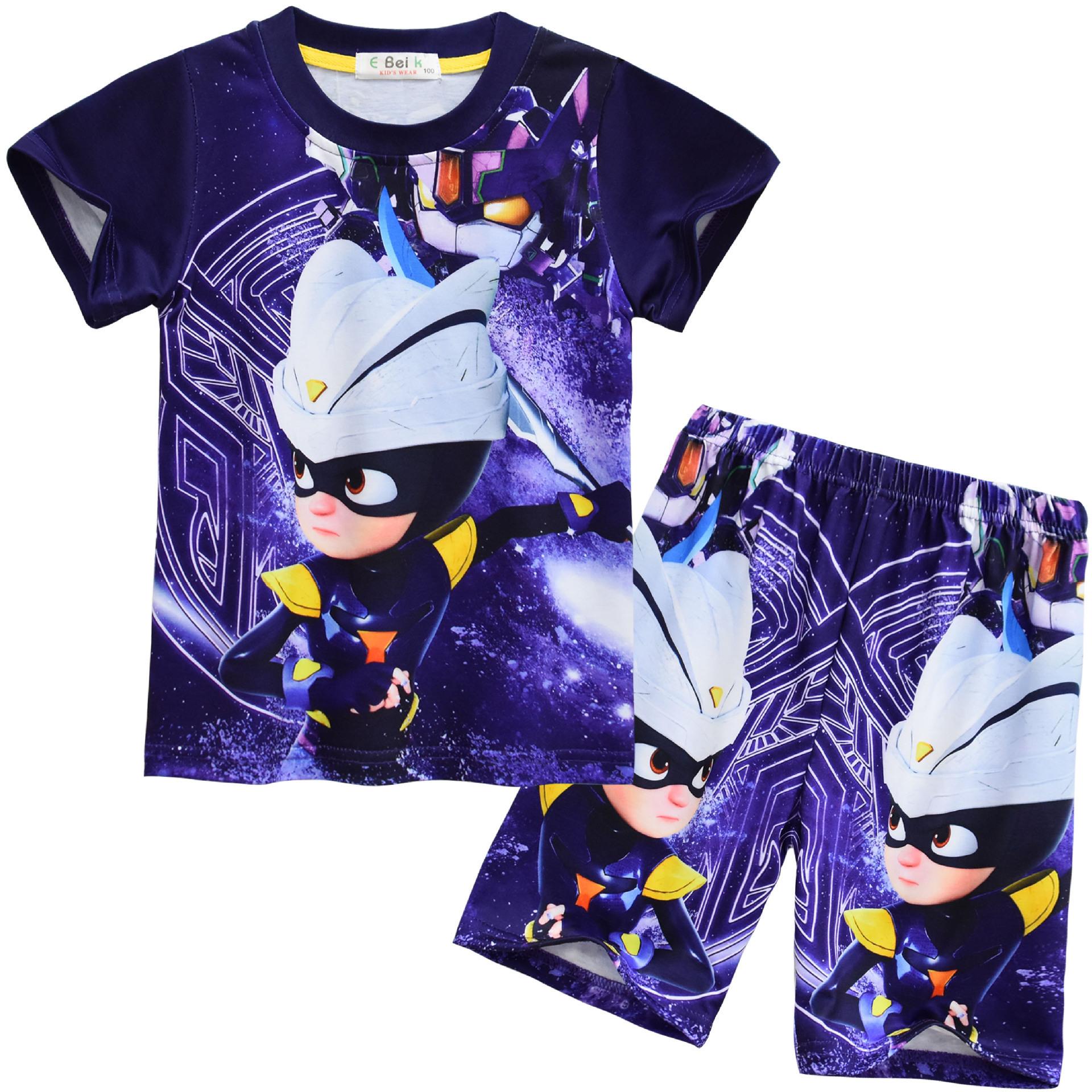 Short-Sleeved Cartoon Digital Printing Set Medium And Older Children S Casual Short-Sleeved Loungewear Set 9097 110
Short-Sleeved Cartoon Digital Printing Set Medium And Older Children S Casual Short-Sleeved Loungewear Set 9097 110
