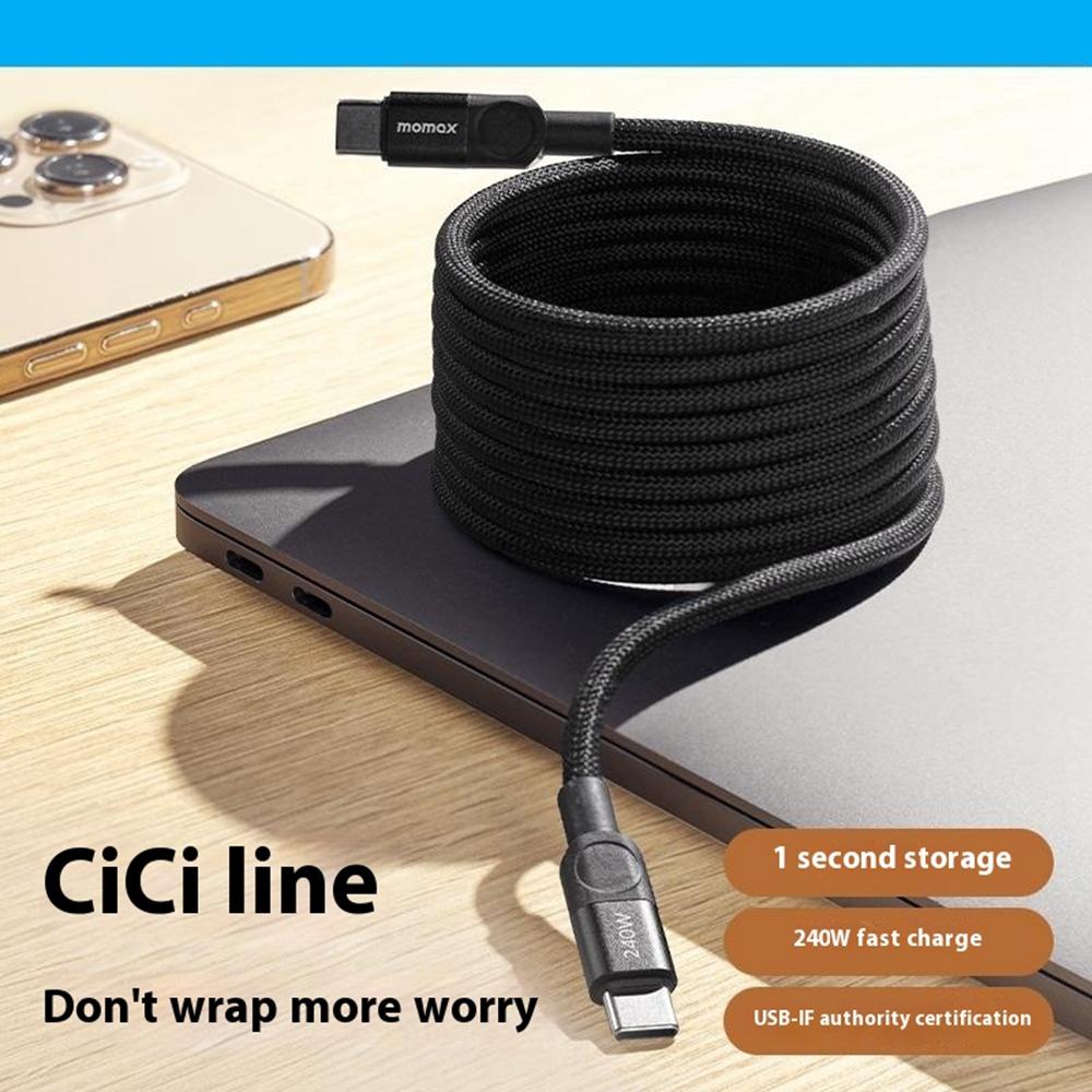 MOMAX Mag.Link 2m 240W Fast Charging Cable USB C to USB C Magnetic Braided Wire for Laptop/Phone/Tablet A
MOMAX Mag.Link 2m 240W Fast Charging Cable USB C to USB C Magnetic Braided Wire for Laptop/Phone/Tablet A