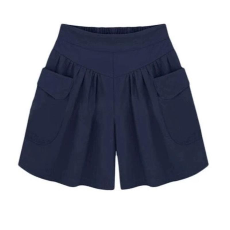 Women Fashion Summer Loose Casual Shorts Elastic Waist Beach Shorts Solid Color Breathable Wide Legs Pants 6XL темно-синього кольору
Women Fashion Summer Loose Casual Shorts Elastic Waist Beach Shorts Solid Color Breathable Wide Legs Pants 6XL темно-синього кольору