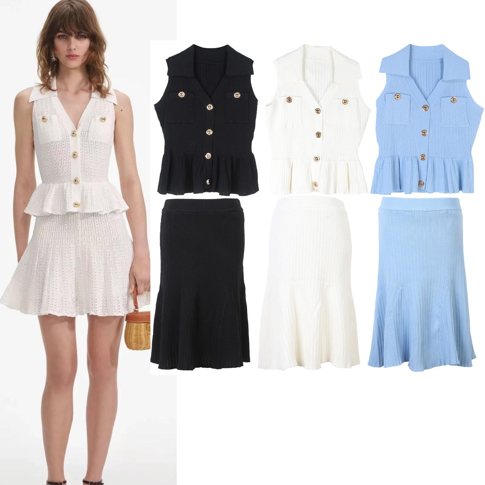 Women s Slimming Polo Collar Knitted Vest & Half Skirt Set - Spring/Summer Small
Women s Slimming Polo Collar Knitted Vest & Half Skirt Set - Spring/Summer Small