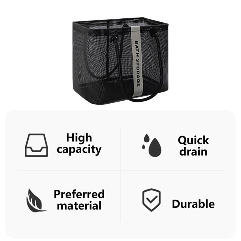 Bath Shampoo Organizer Handbag Polyester Fiber Mesh Shower Tote Bag (Short Type) Black
Bath Shampoo Organizer Handbag Polyester Fiber Mesh Shower Tote Bag (Short Type) Black