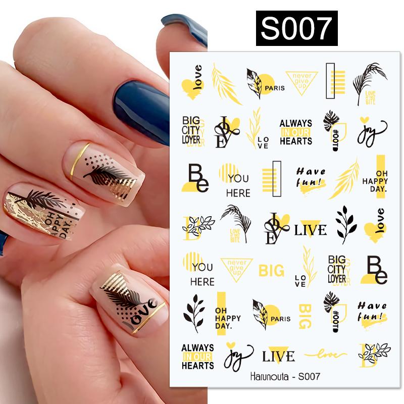 Harunouta Gold Black Bronzing Leaves Tree 3D Nail Sticker Geometrics Lines Letter Adhesive Transfer Sticker DIY Nail Decoration
Harunouta Gold Black Bronzing Leaves Tree 3D Nail Sticker Geometrics Lines Letter Adhesive Transfer Sticker DIY Nail Decoration