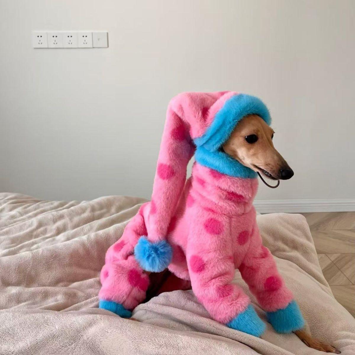 Winter Dog Fleece Jumpsuit,Warm Pet Pajamas With Hat - Pink Dot Design,Four Legs Puppy Rompers Whippet Greyhound Cold Weather S
Winter Dog Fleece Jumpsuit,Warm Pet Pajamas With Hat - Pink Dot Design,Four Legs Puppy Rompers Whippet Greyhound Cold Weather S