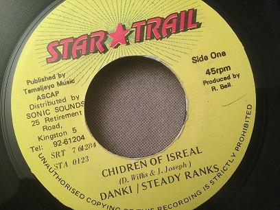 7inch Record DONIKI STEADY RANKS Children Of Isreal STA0123 Star Trail Jamaica Reggae Ska Dub Used
7inch Record DONIKI STEADY RANKS Children Of Isreal STA0123 Star Trail Jamaica Reggae Ska Dub Used