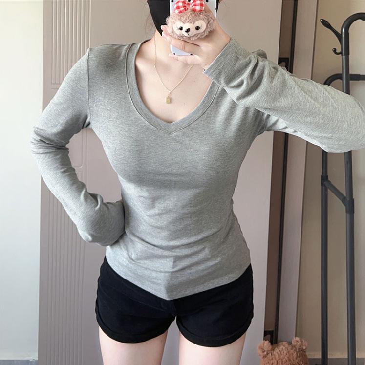Women s Gray V-neck Long Sleeve Slim Fit Velvet Base Shirt S чорний
Women s Gray V-neck Long Sleeve Slim Fit Velvet Base Shirt S чорний