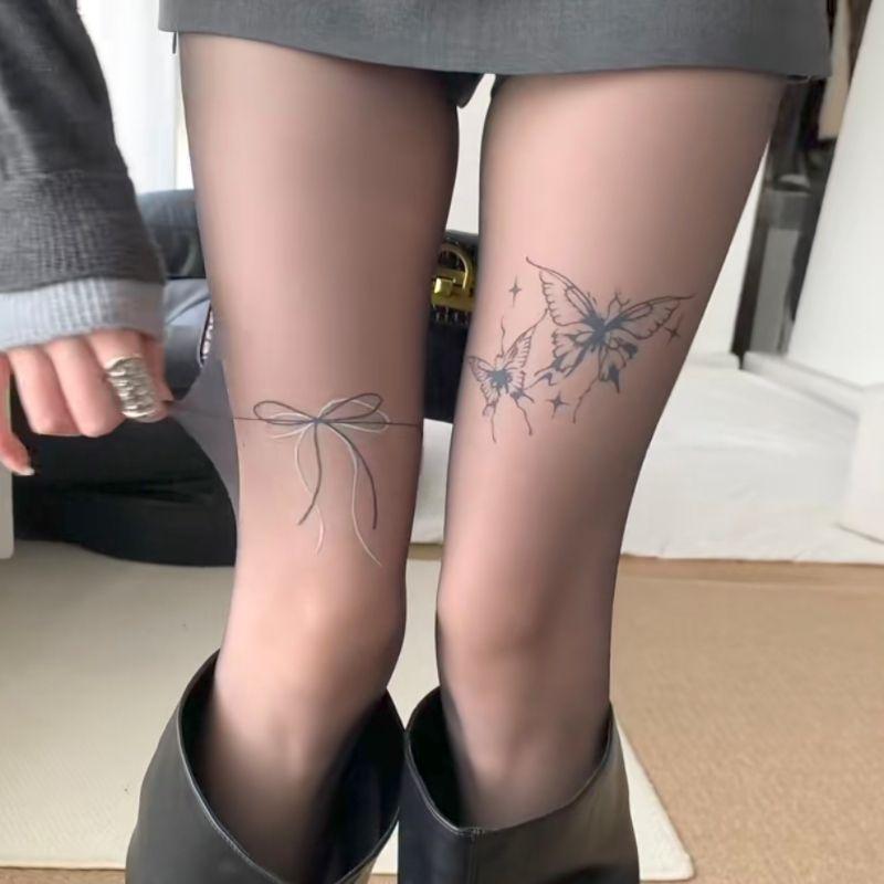 Butterfly Black Silk Printed Bowknot Tattoo Stockings - Sexy Baddie Summer Thin Base Pantyhose
Butterfly Black Silk Printed Bowknot Tattoo Stockings - Sexy Baddie Summer Thin Base Pantyhose