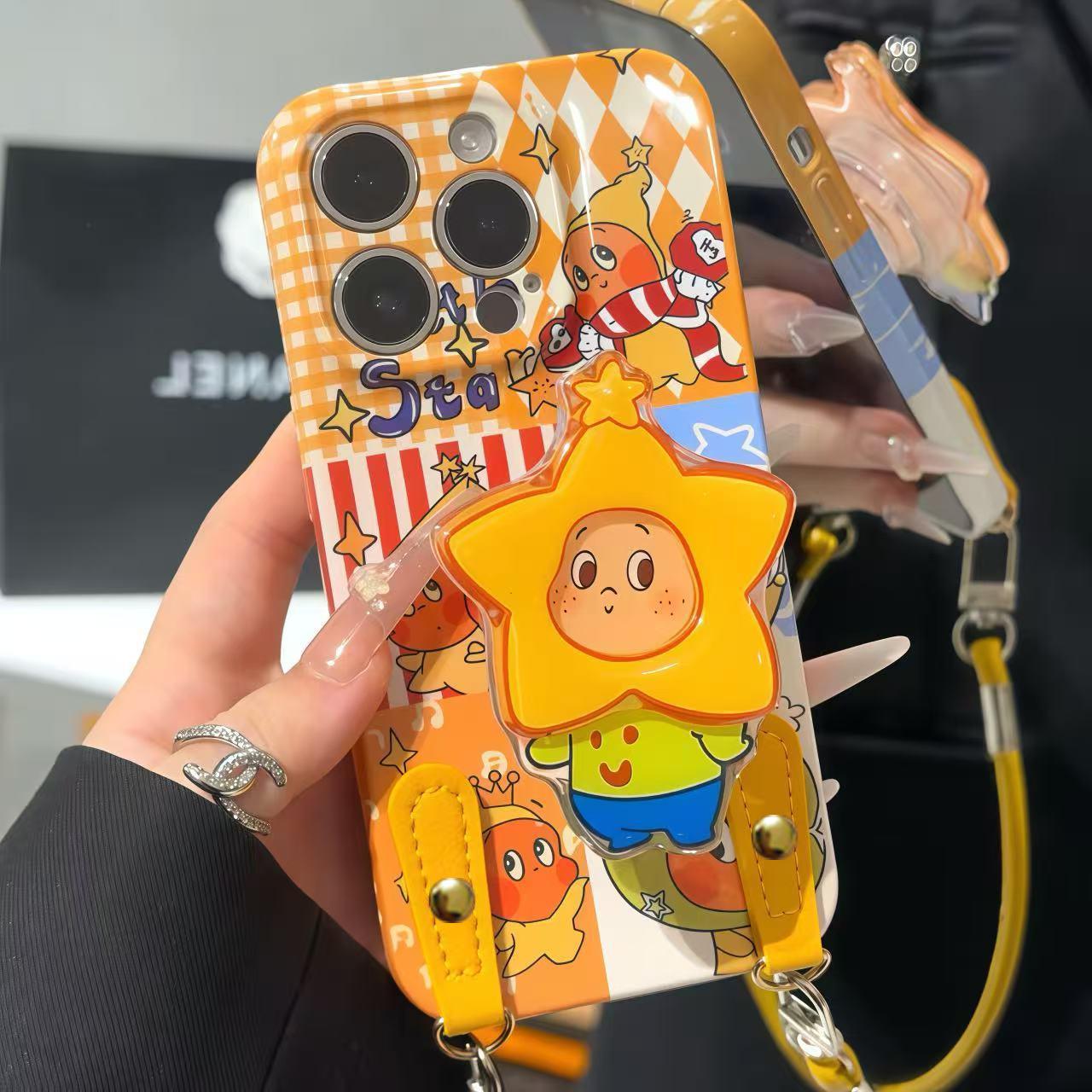 Cute Star Cartoon Character Phone Case with Crossbody Lanyard & Stand, Shockproof Protective Cover for iPhone iPhone 17 Pro Max
Cute Star Cartoon Character Phone Case with Crossbody Lanyard & Stand, Shockproof Protective Cover for iPhone iPhone 17 Pro Max