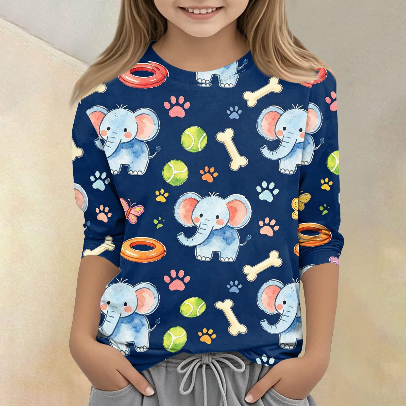 Kids Animal Print Crew Neck Three Quarter Sleeve Casual T Shirt Soft Fabric Comfortable Fit Lightweight Design for Everyday Wear 120 синий
Kids Animal Print Crew Neck Three Quarter Sleeve Casual T Shirt Soft Fabric Comfortable Fit Lightweight Design for Everyday Wear 120 синий