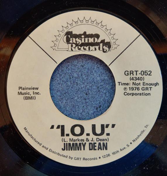 7inch Record JIMMY DEAN I.o.u. GRT052 CASINO 1976 US CountryFolk Used
7inch Record JIMMY DEAN I.o.u. GRT052 CASINO 1976 US CountryFolk Used