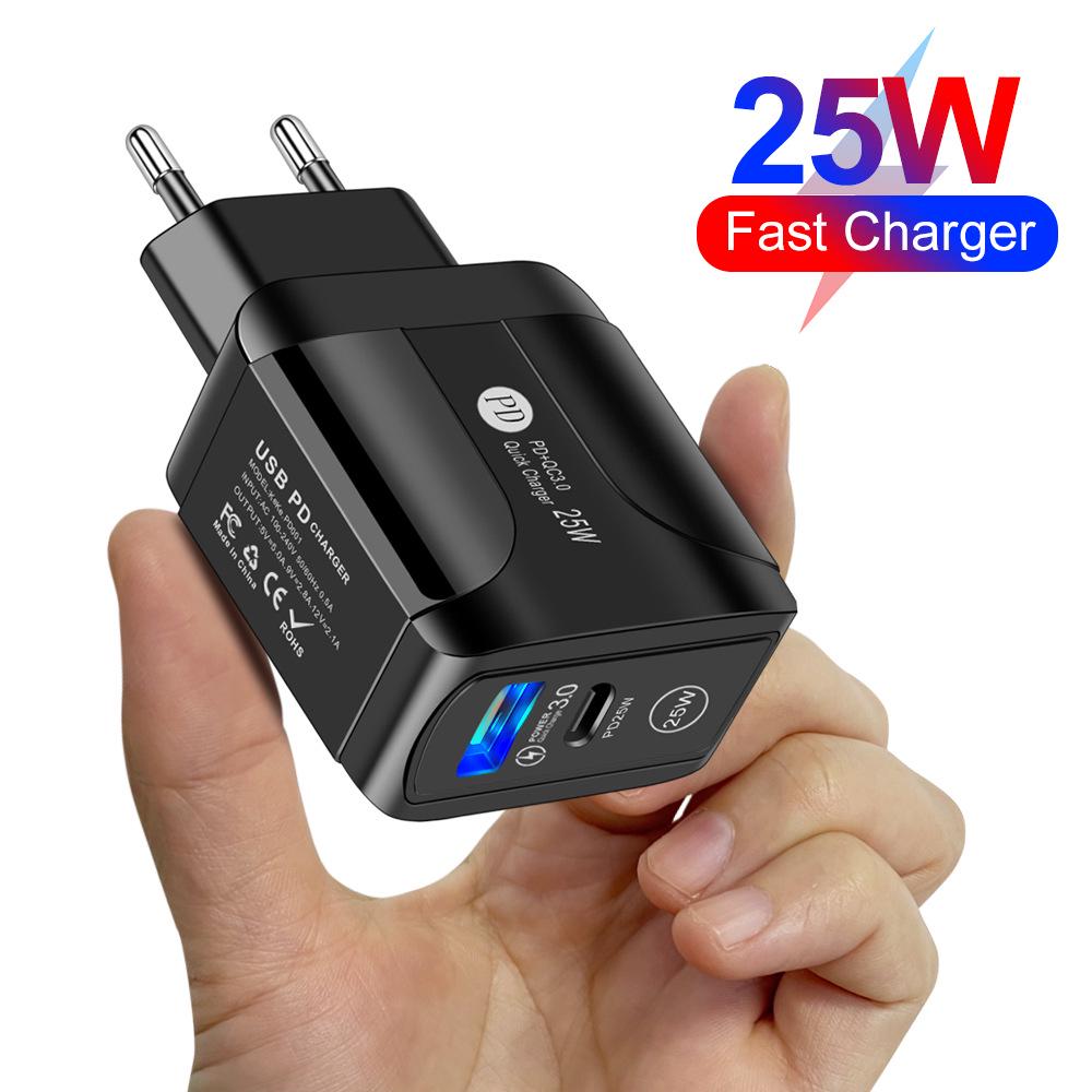 25W PD Fast Charger 5A USB-C Adapter EU/UK/US Standard 25W US Black
25W PD Fast Charger 5A USB-C Adapter EU/UK/US Standard 25W US Black