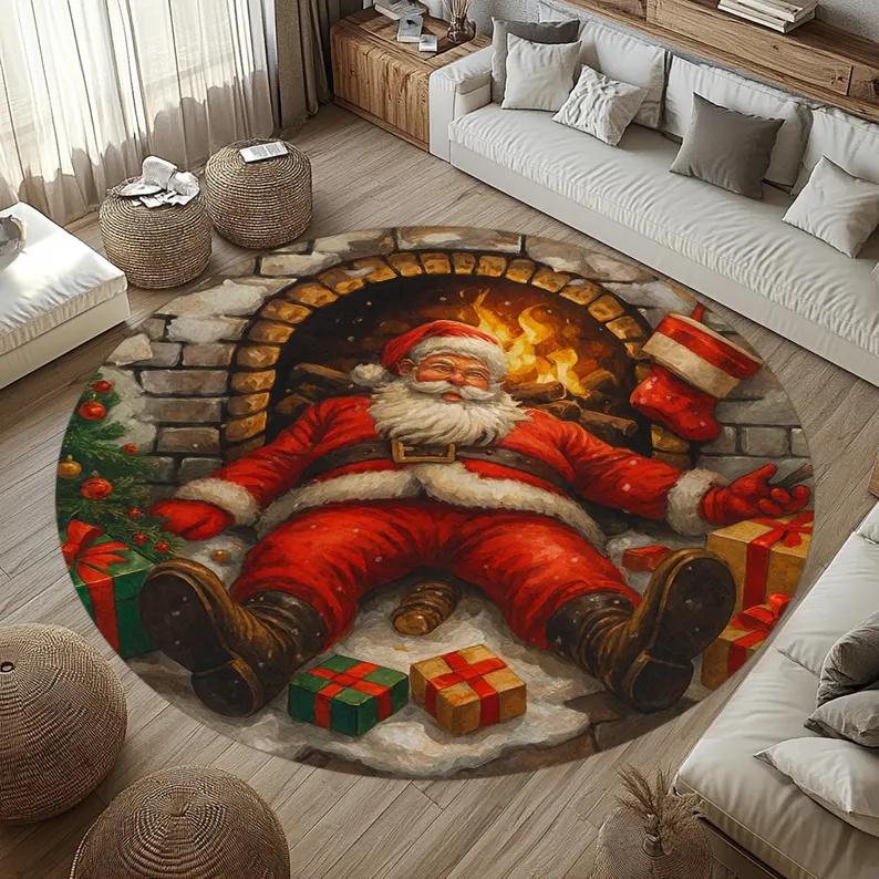 3D Vortex Santa Claus Riding on A Small Train Circular Carpet Visual Illusion Christmas Theme Carpet Bedroom Non Slip Floor Mat 100cm
3D Vortex Santa Claus Riding on A Small Train Circular Carpet Visual Illusion Christmas Theme Carpet Bedroom Non Slip Floor Mat 100cm