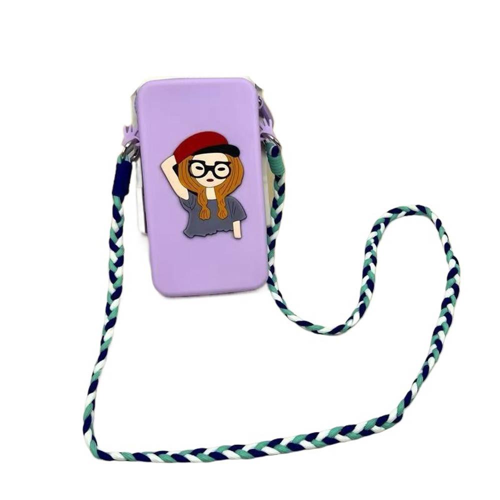 Сумка для мобильного телефона большой вместимости Водонепроницаемая сумка для хранения косметики Модная силиконовая сумка через плечо Работа фиолетовый