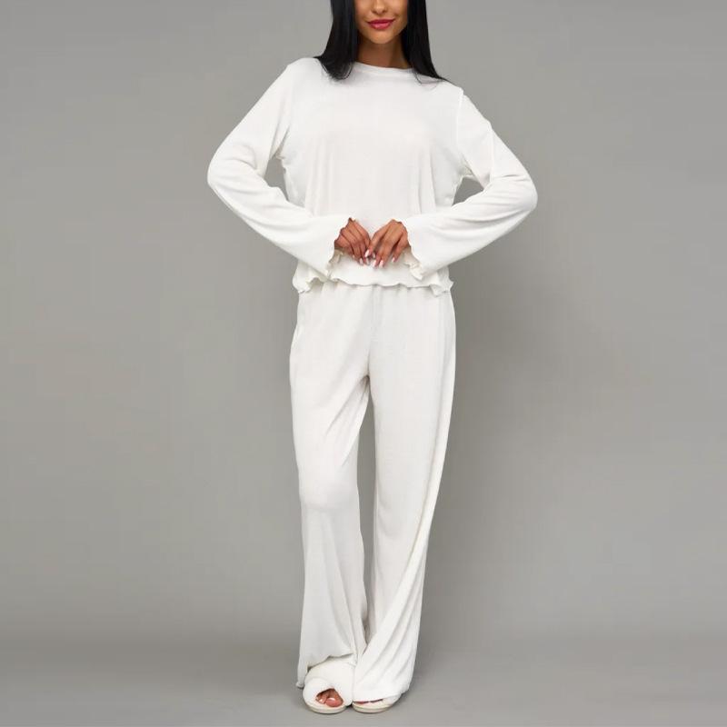 Exquisite pajamas women s European and American autumn new pure cotton long-sleeved fashion two-piece set loose trousers loungewear L білий
Exquisite pajamas women s European and American autumn new pure cotton long-sleeved fashion two-piece set loose trousers loungewear L білий